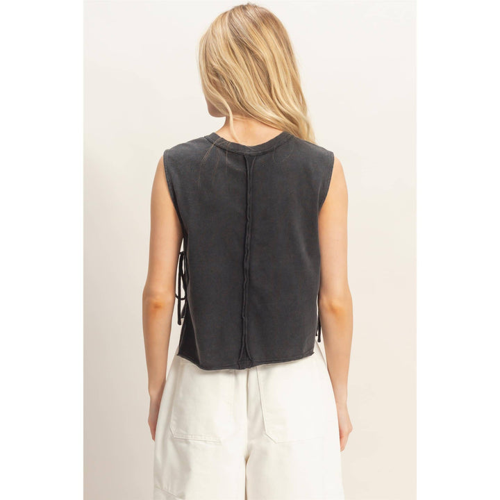 Women's Short Sleeve - Sleeveless Raw Edge Top - - Cultured Cloths Apparel