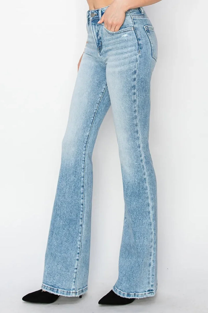 Denim - RISEN High Rise Bootcut Jeans - - Cultured Cloths Apparel