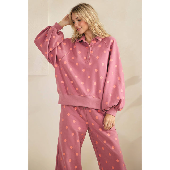 Playful Dot Quarter Zip