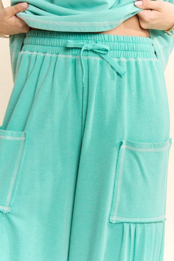 WASHED SHORT SLEEVE AND BALLOON PANTS SET