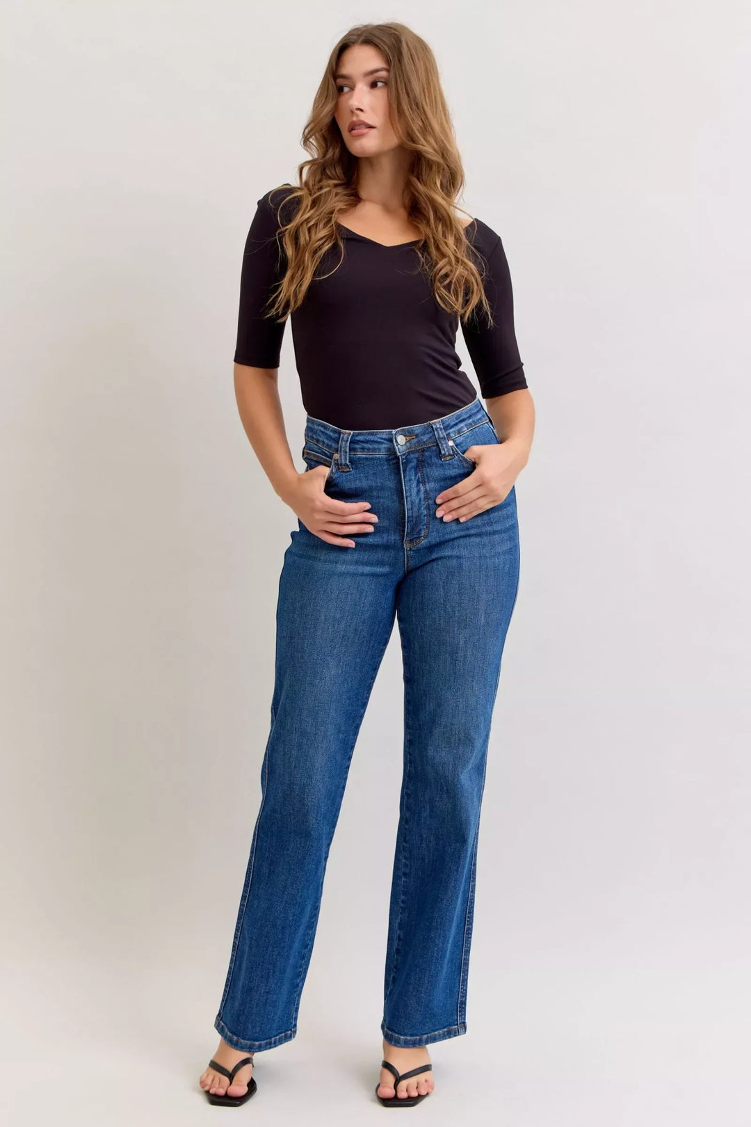 Denim - Judy Blue High Waist Tummy Control Straight Jeans - MD - Cultured Cloths Apparel