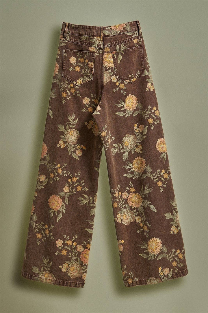 Vintage Botanical High-Rise Wide Leg Denim