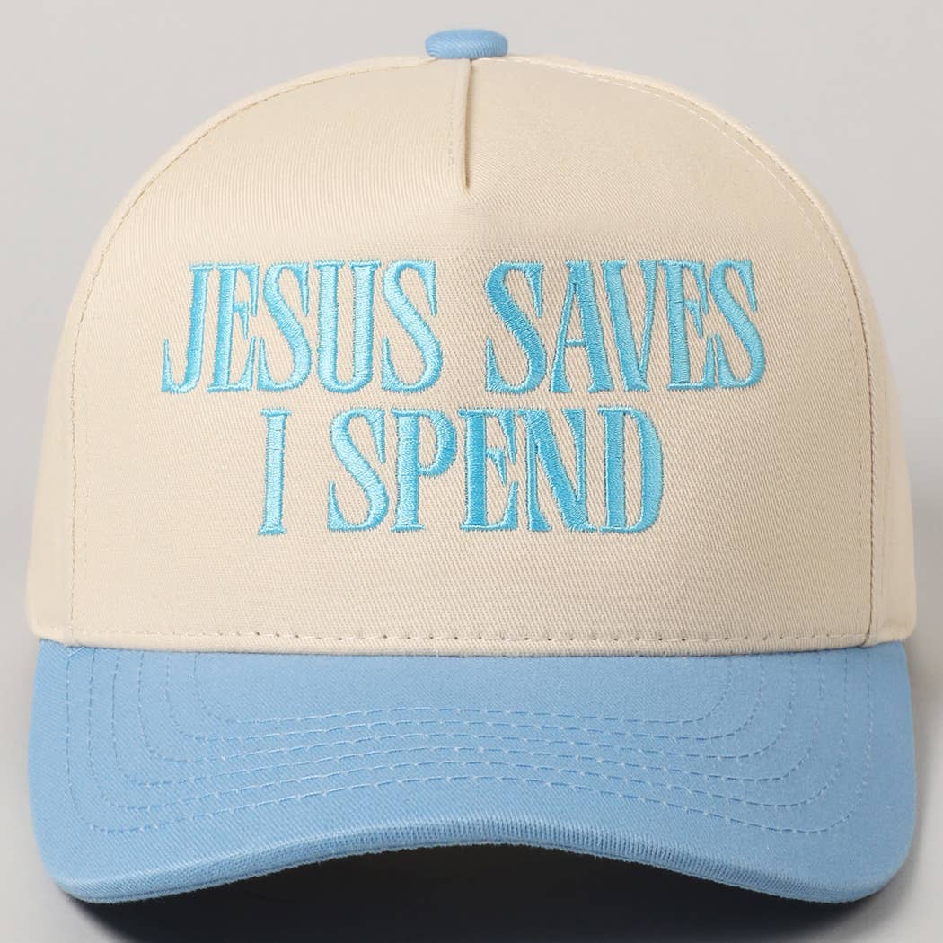 Accessories, Hats - JESUS SAVES I SPEND Embroidery Trucker Hat - - Cultured Cloths Apparel