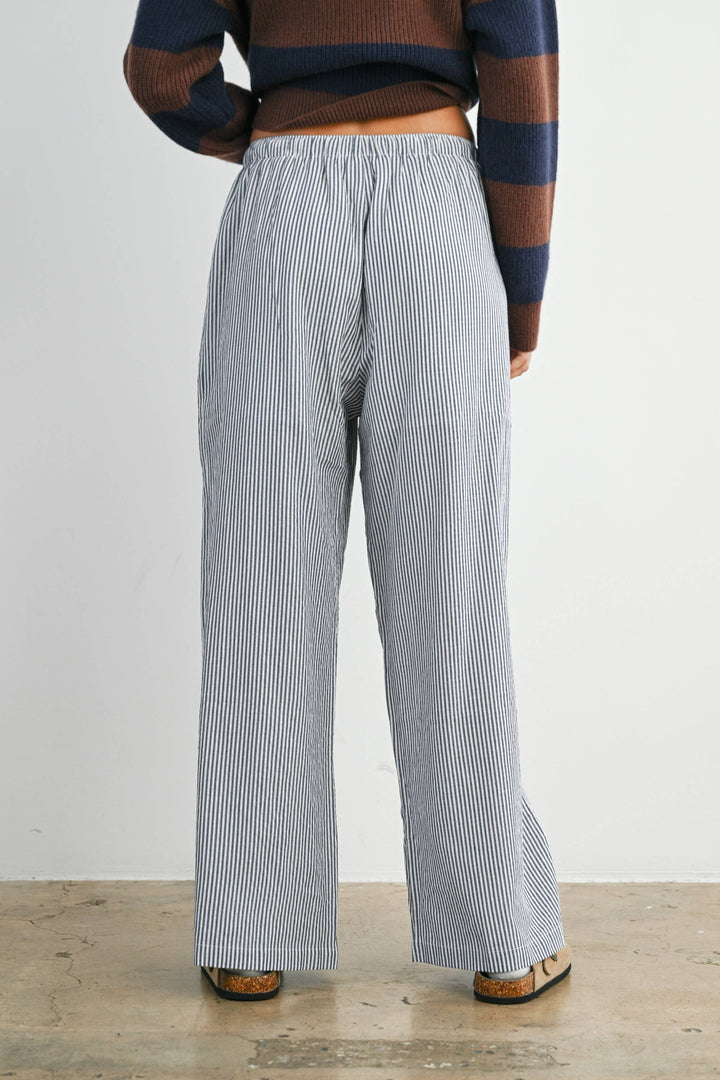 Pants - Drawstring Waist Striped Pants - - Cultured Cloths Apparel