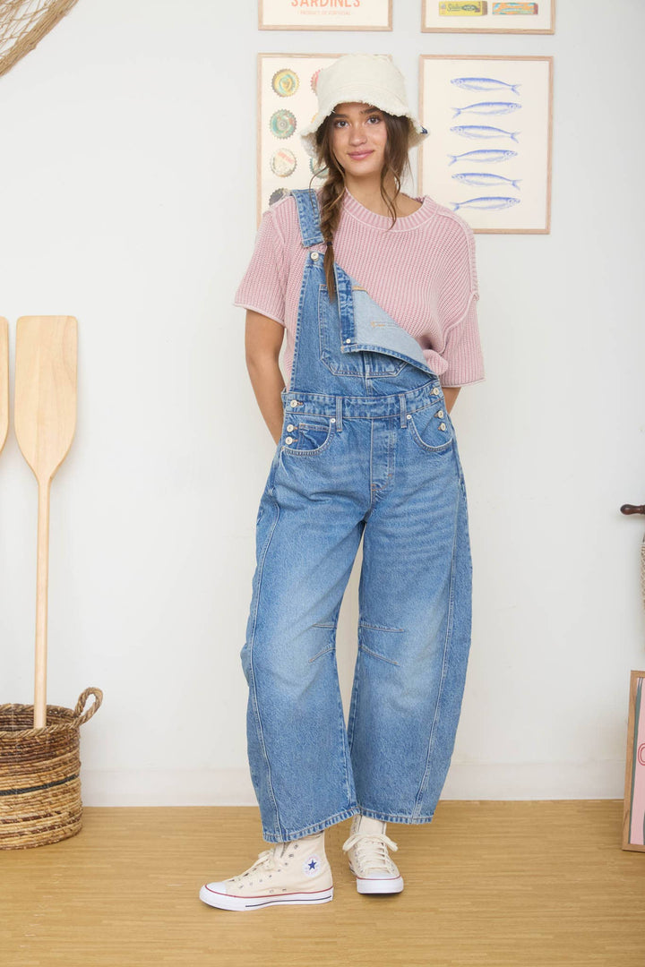 WASHED SHORT SLEEVE BOXY KNIT TOP