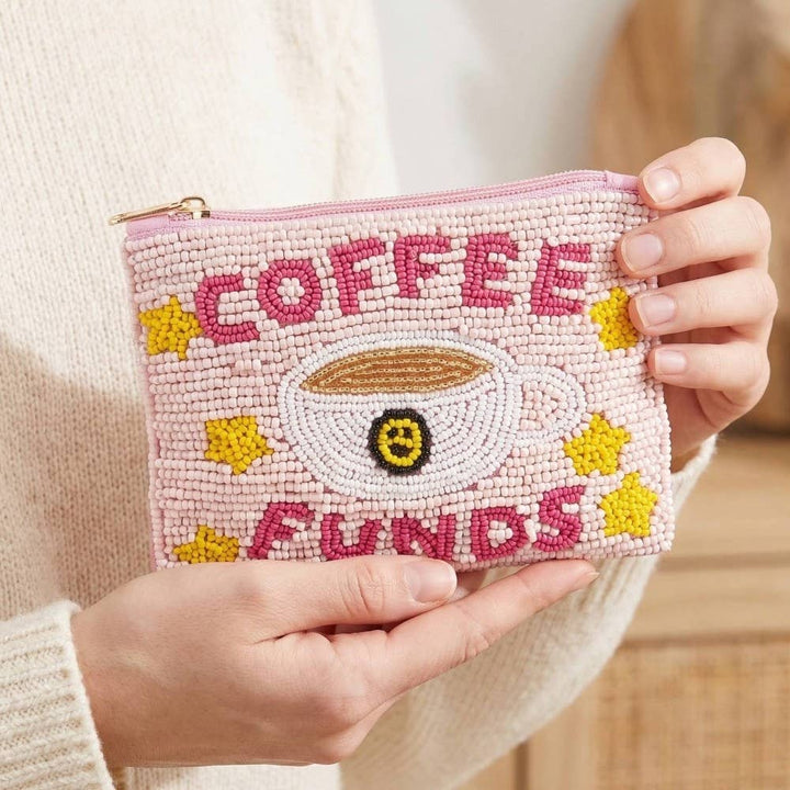 Accessories, Bags - Coffee Funds And Stars Seed Beaded Coin Purse - MULTI - Cultured Cloths Apparel