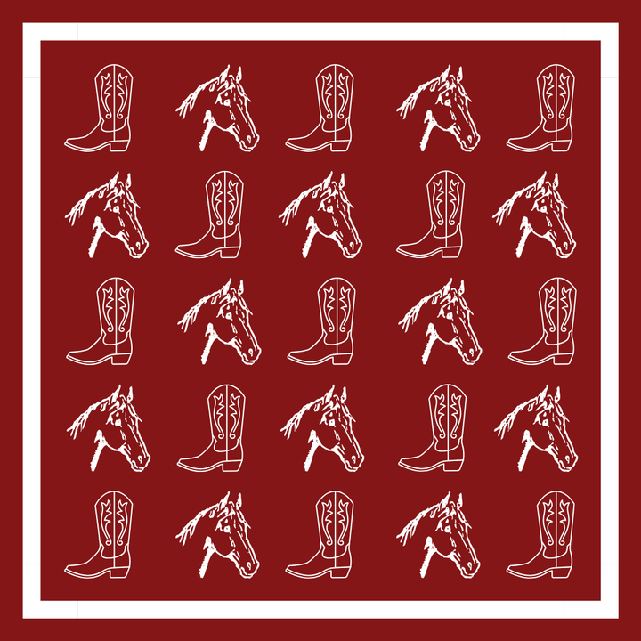 Gameday Bandana Scarf in Dark Crimson & White