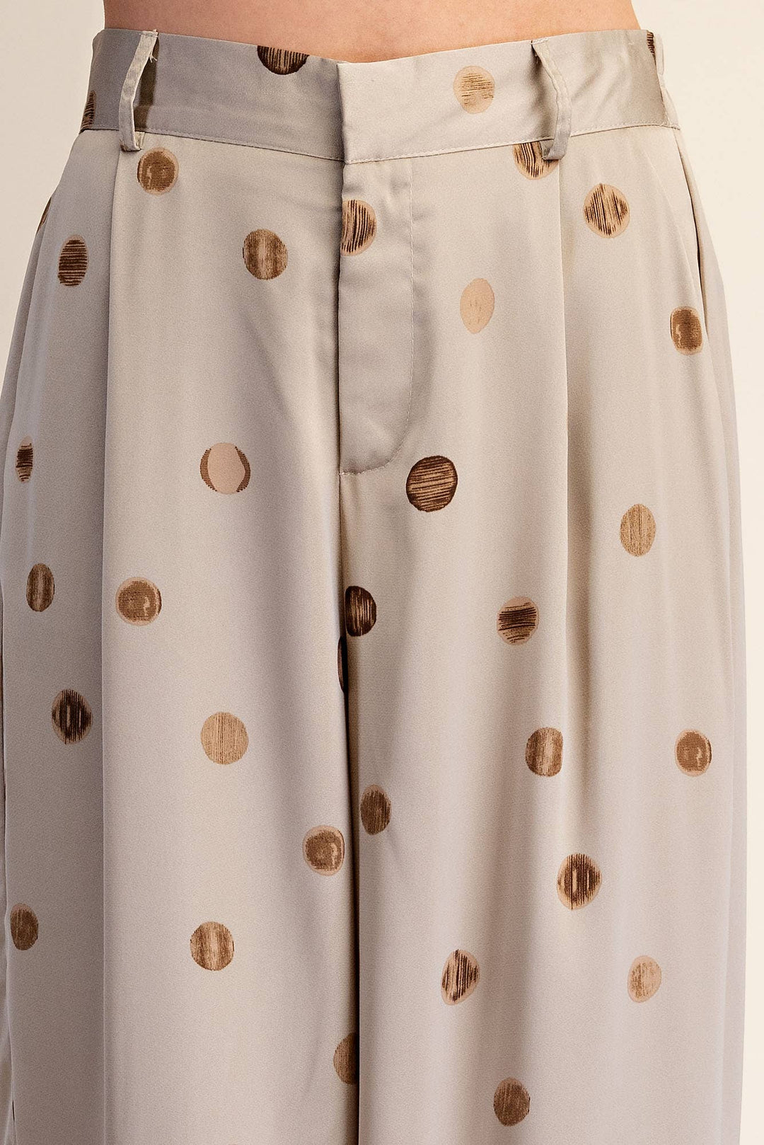 Tailored Wide Polka Dot High Waist Pants