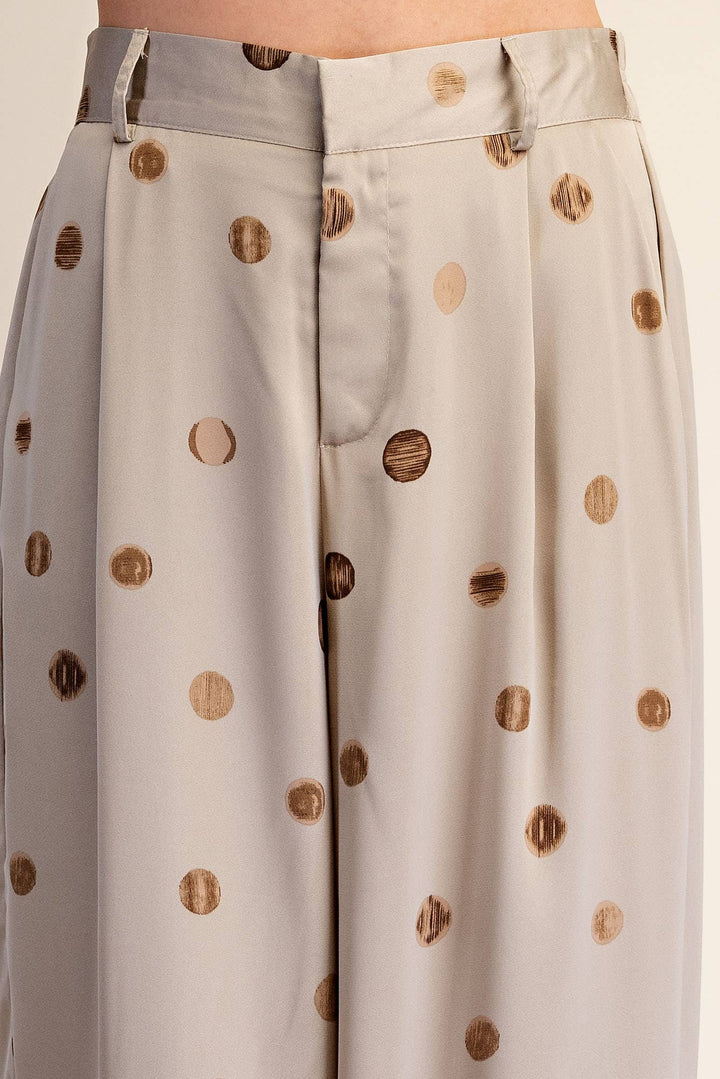 Tailored Wide Polka Dot High Waist Pants