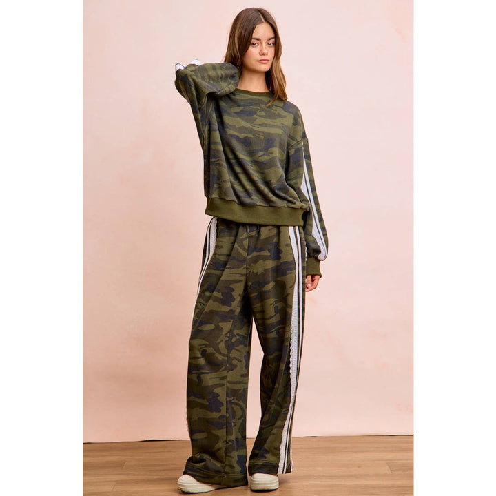 Pants - CAMOUFLAGE FRENCH TERRY LACE CONTRAST SWEATPANTS - - Cultured Cloths Apparel