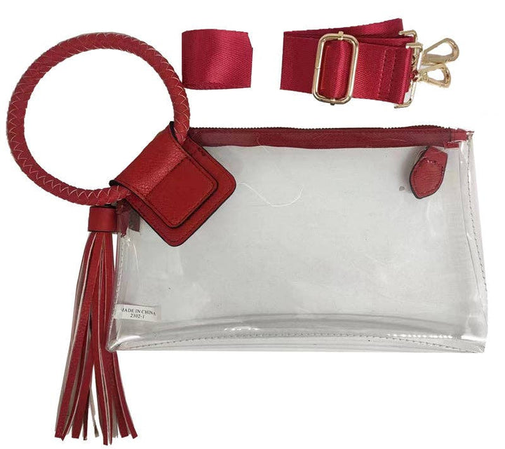 Accessories, Bags - Clear Cuff Handle Tassel Wrislet Clutch - - Cultured Cloths Apparel