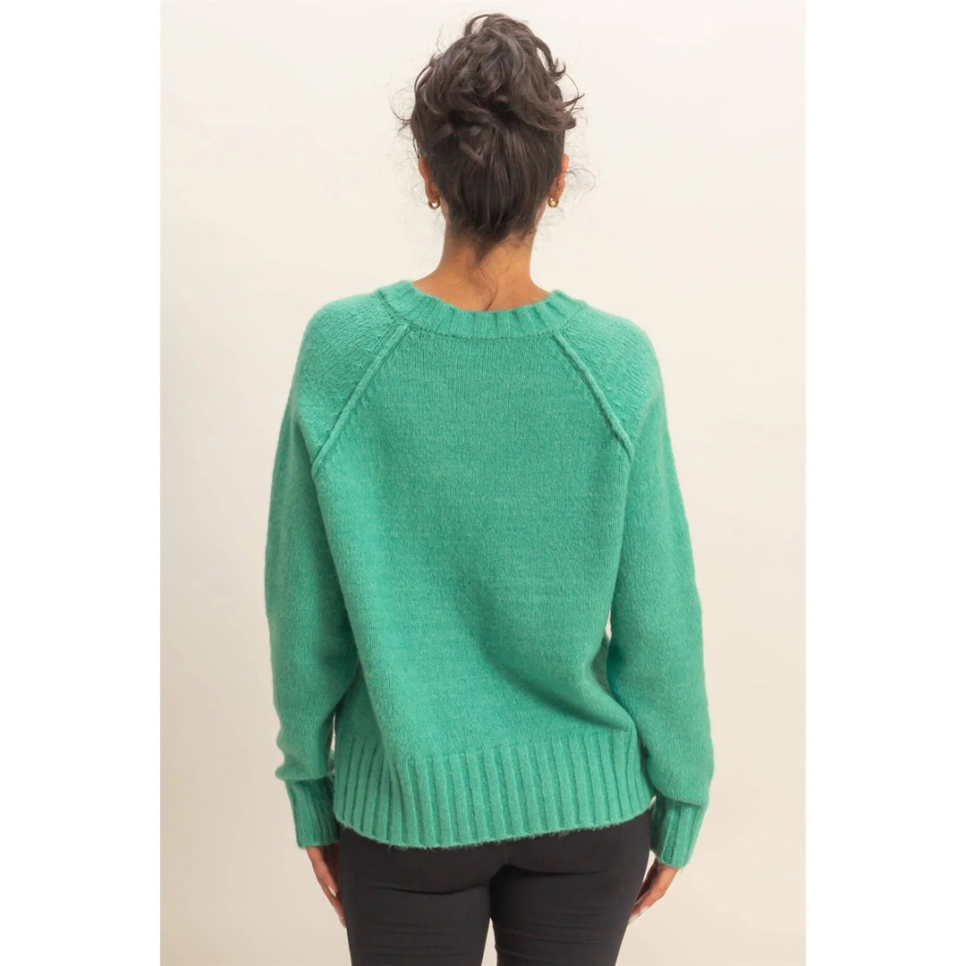 Women's Sweaters - Raglan Sleeve Crew Neck Sweater - - Cultured Cloths Apparel