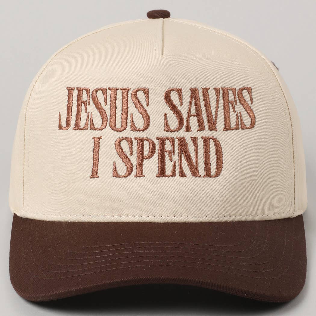 Accessories, Hats - JESUS SAVES I SPEND Embroidery Trucker Hat - - Cultured Cloths Apparel