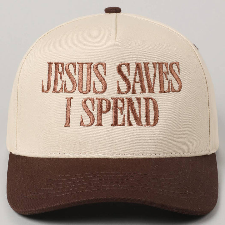 Accessories, Hats - JESUS SAVES I SPEND Embroidery Trucker Hat - - Cultured Cloths Apparel