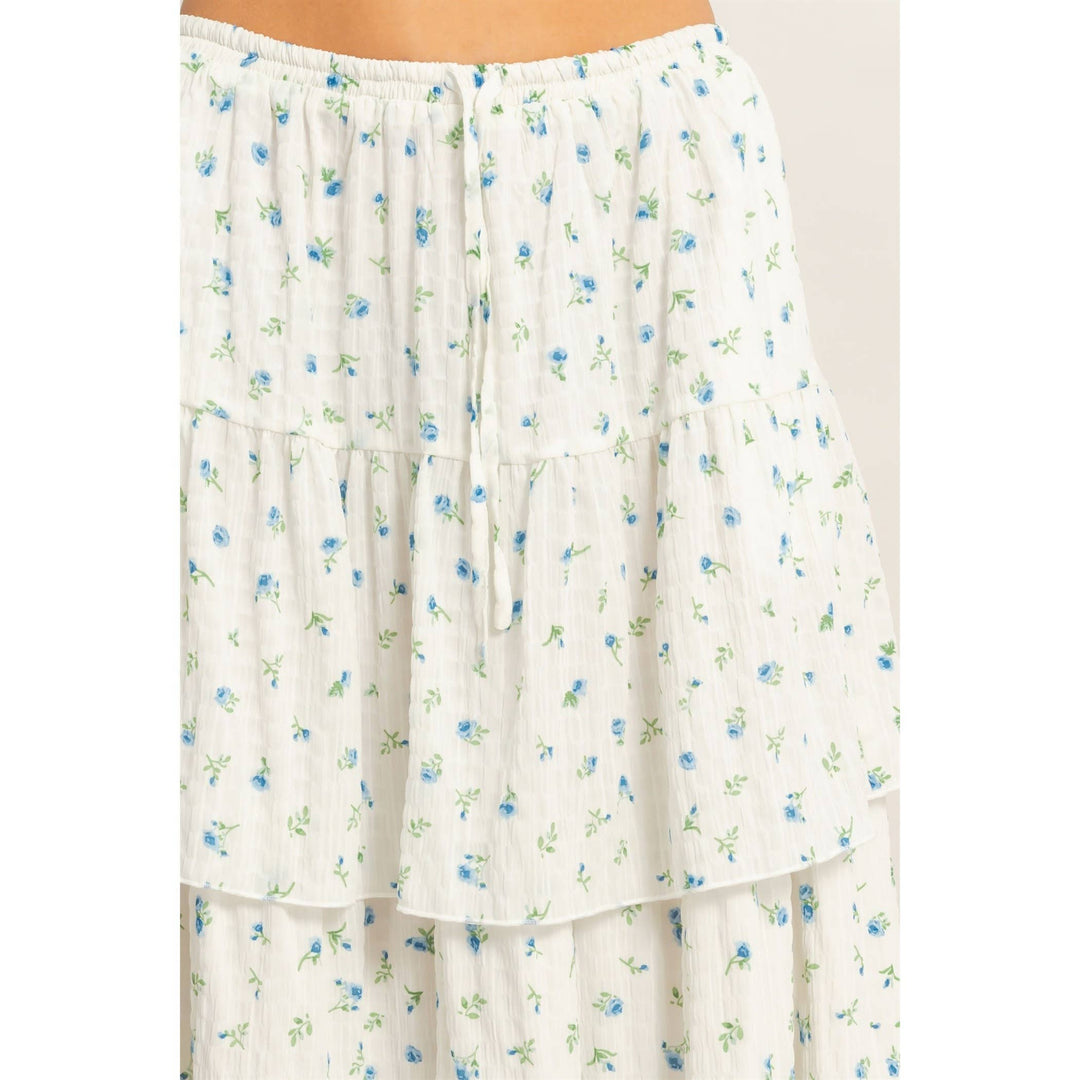 Tiered Floral Print Skirt