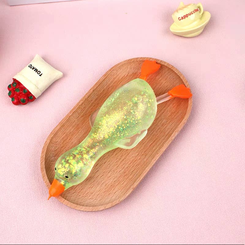 Accessories, Toys - Cute Goose Duck Glitter Squishy Squeeze Toy Fidget Toy - - Cultured Cloths Apparel