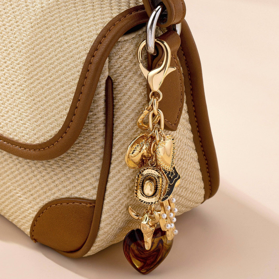 Accessories, Key Chains - WESTERN HEART CROSS HAT BOOT HEART BAG CHARM - - Cultured Cloths Apparel