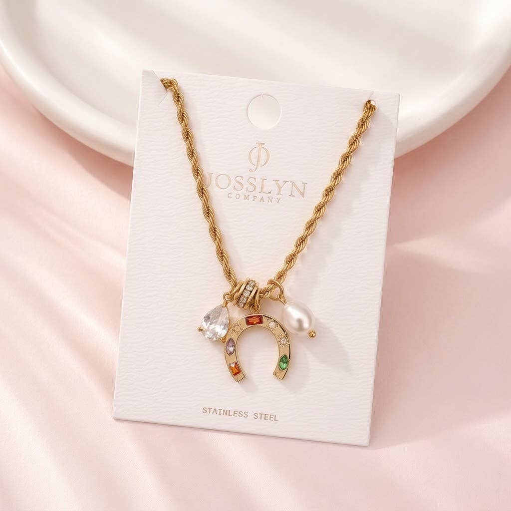 Accessories, Necklaces - STAINLESS STEEL TARNISH FREE CHARM NECKLACE | 40NK9710 - - Cultured Cloths Apparel
