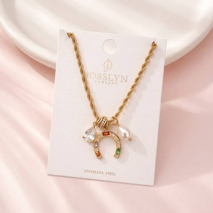 Accessories, Necklaces - STAINLESS STEEL TARNISH FREE CHARM NECKLACE | 40NK9710 - - Cultured Cloths Apparel