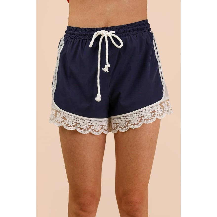 Shorts - Lace Trim Activewear Shorts - - Cultured Cloths Apparel