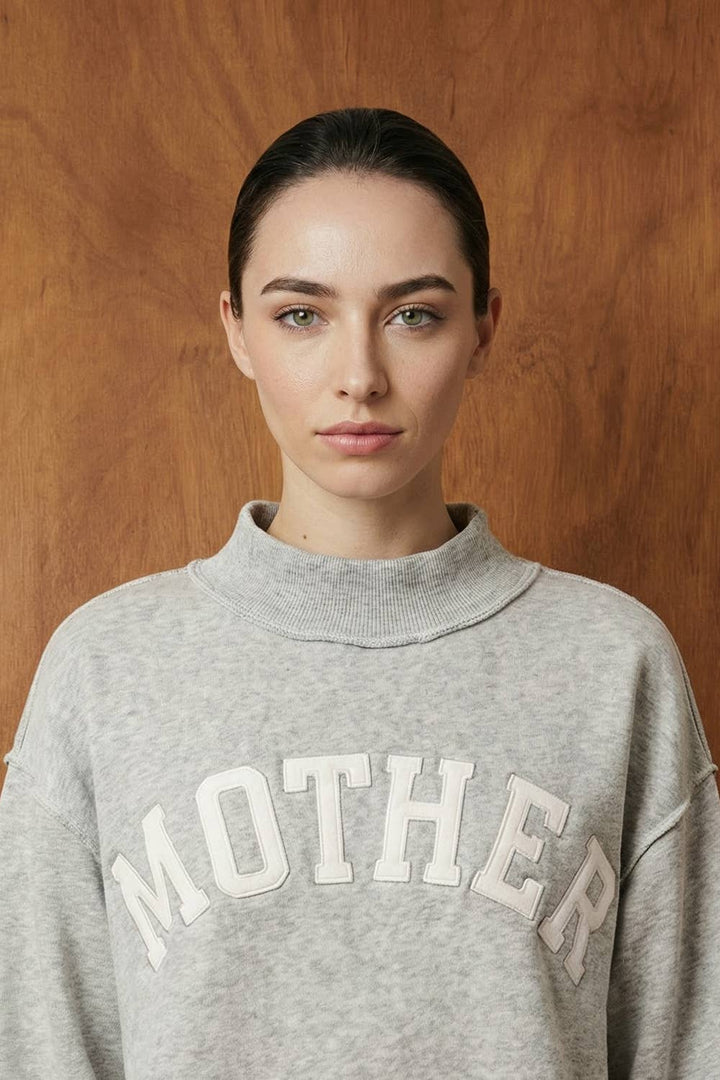 Women's Sweaters - 'MOTHER' Embroidered Mock Neck Sweatshirt - - Cultured Cloths Apparel