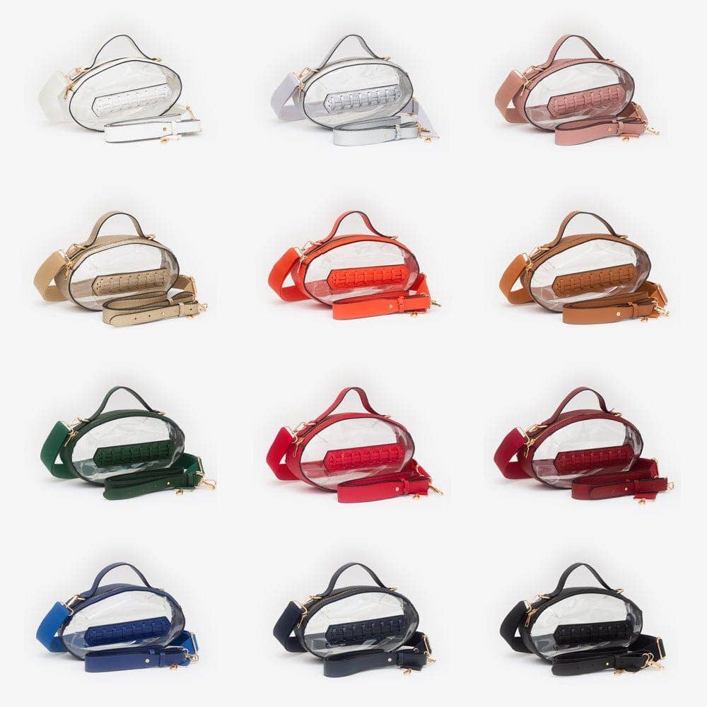 - Clear Gameday Football Stitch Detail Crossbody Bag - - Cultured Cloths Apparel