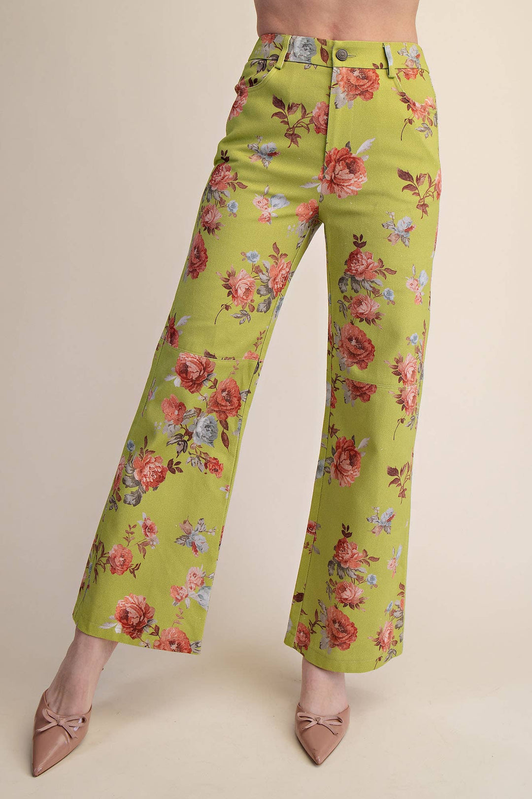 Pants - Straight Leg Floral Pants - - Cultured Cloths Apparel