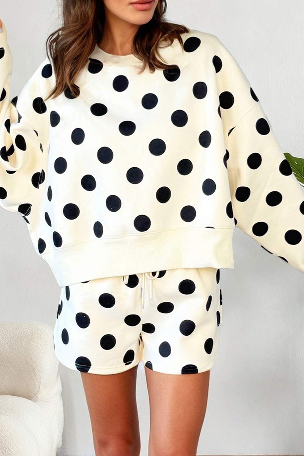 Athleisure - LAS Polka Dot Looks Pullover Drawstring Shorts Sets (S-XL) - - Cultured Cloths Apparel