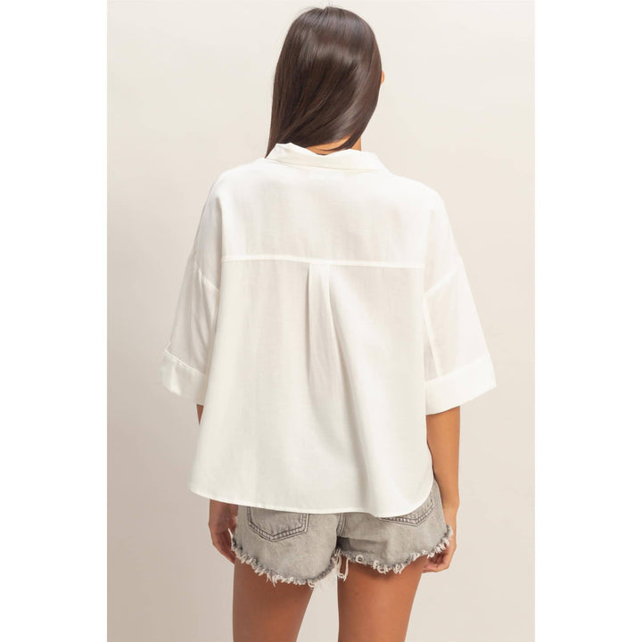 Button-Up Collared Short Sleeve Shirt