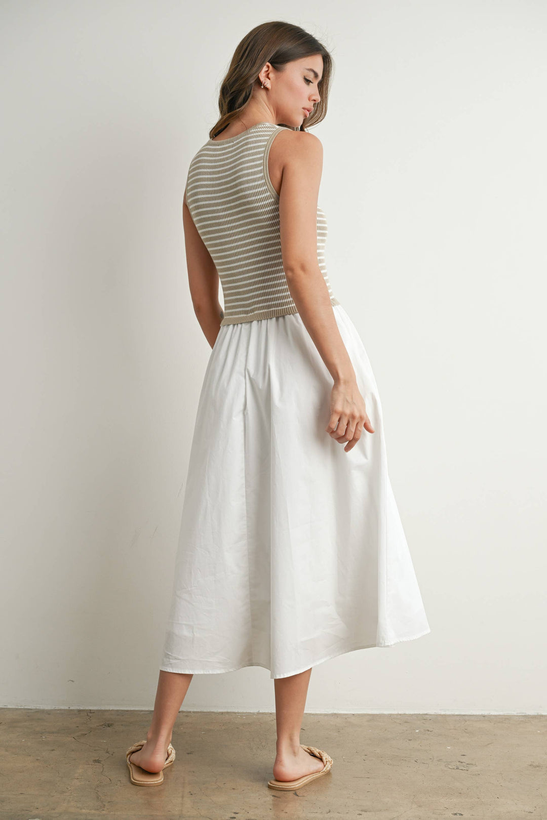 Dresses - Striped Sleeveless Maxi Dress with PocketS - - Cultured Cloths Apparel