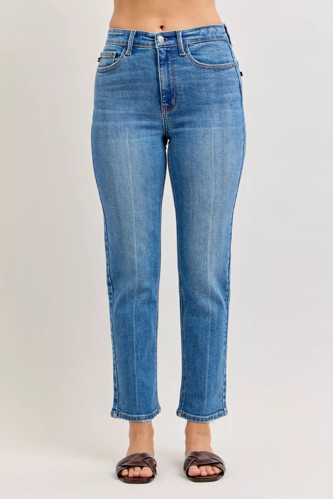 Denim - Judy Blue High-Waisted Straight-Leg Jeans - MD - Cultured Cloths Apparel