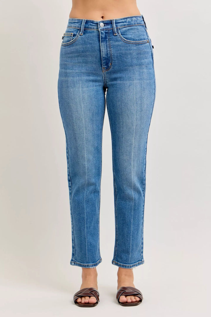 Denim - Judy Blue High-Waisted Straight-Leg Jeans - MD - Cultured Cloths Apparel