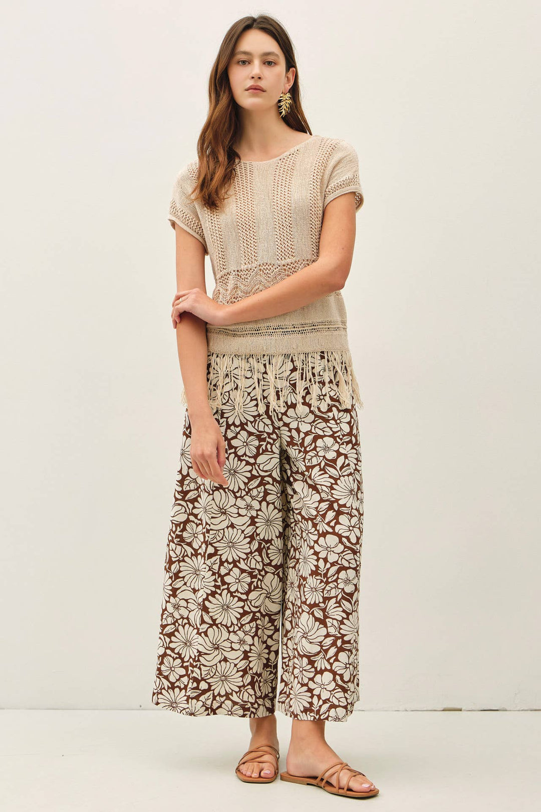 Pants - BLOOM WIDE LEG CROPPED PANTS - - Cultured Cloths Apparel