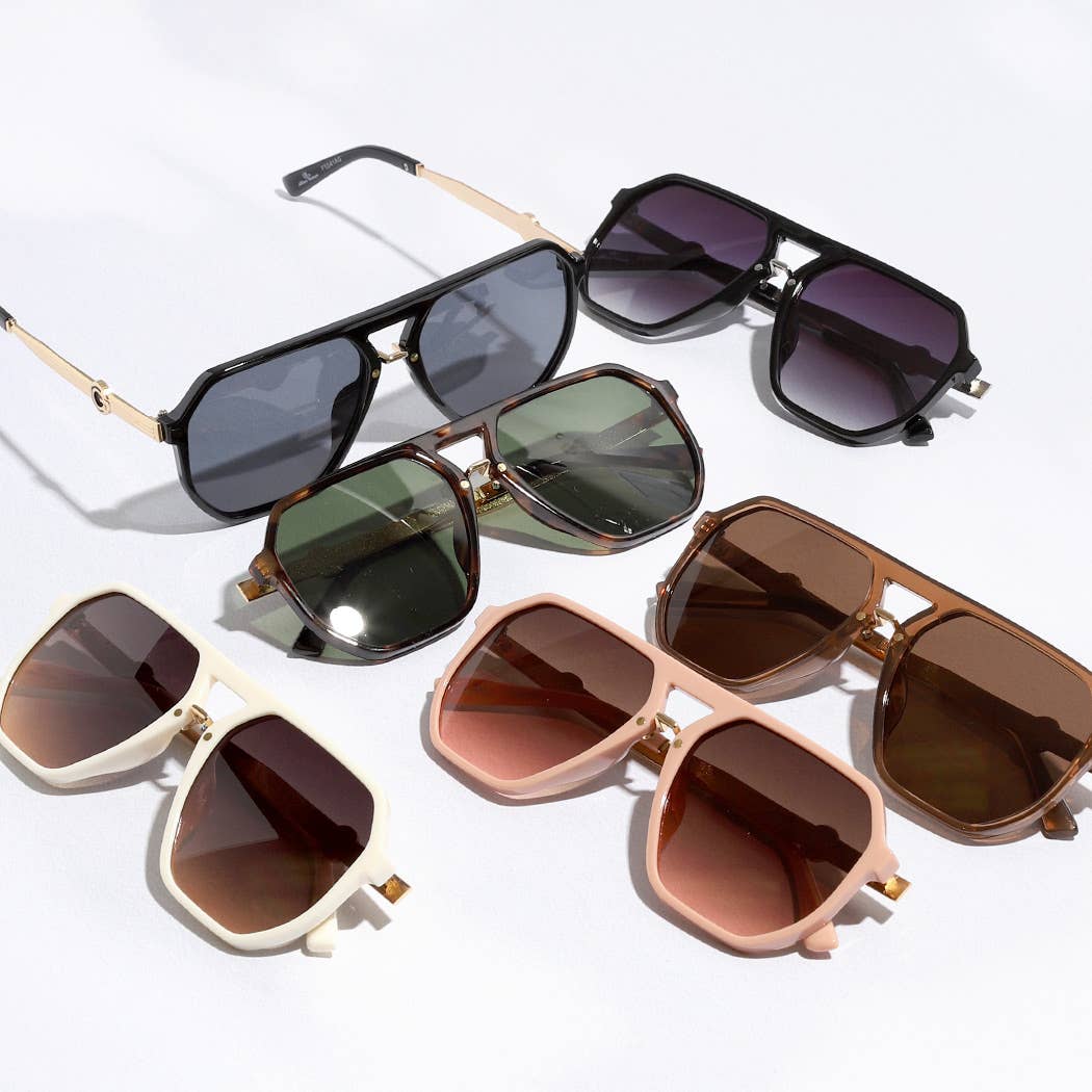 Sunglasses - Geometric Shape Thin Frame Designed Sunglasses - - Cultured Cloths Apparel