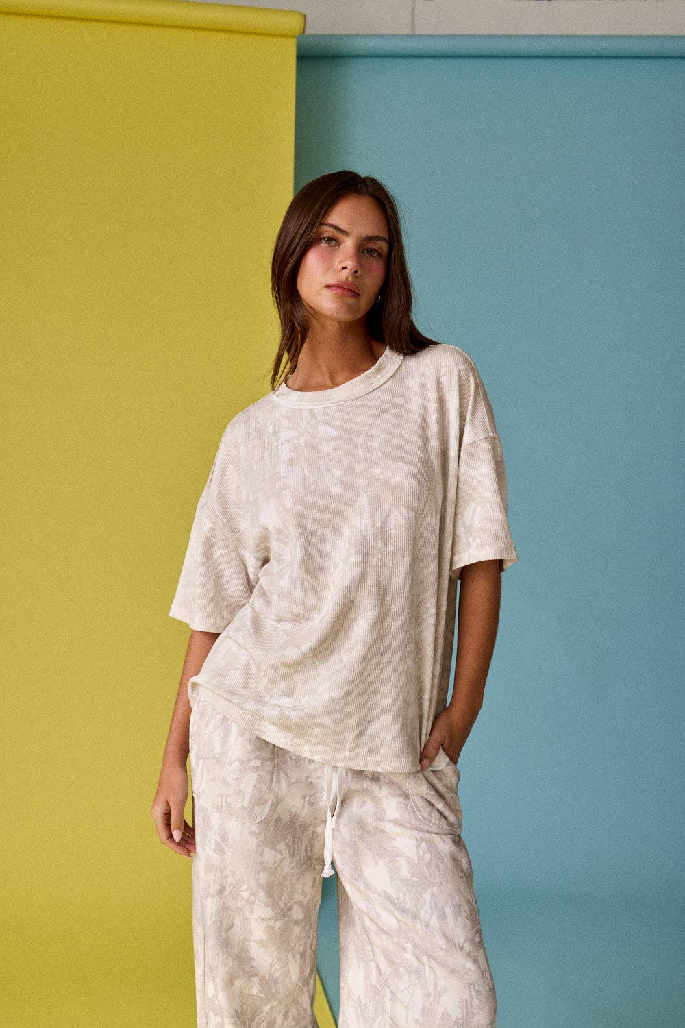 CAMO RIBBED LOOSE FIT SHIRT