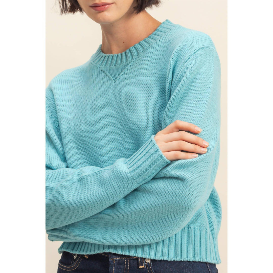 Women's Sweaters - Cropped Long Sleeve Sweater - - Cultured Cloths Apparel