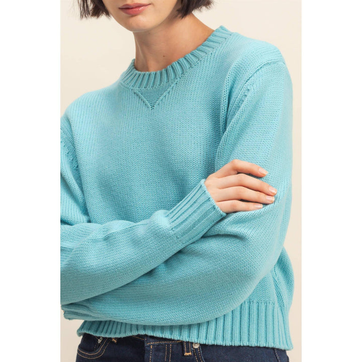 Women's Sweaters - Cropped Long Sleeve Sweater - - Cultured Cloths Apparel