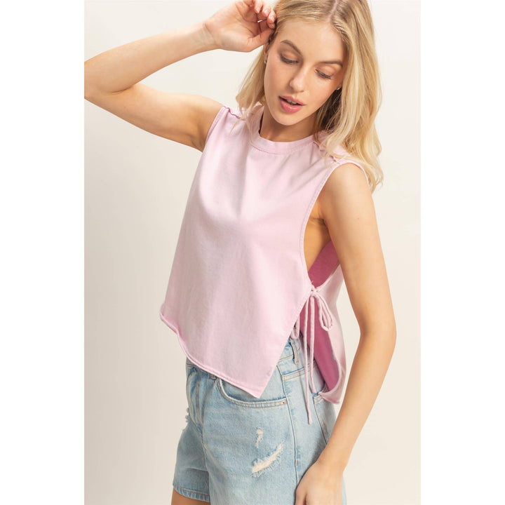 Women's Short Sleeve - Sleeveless Raw Edge Top - - Cultured Cloths Apparel