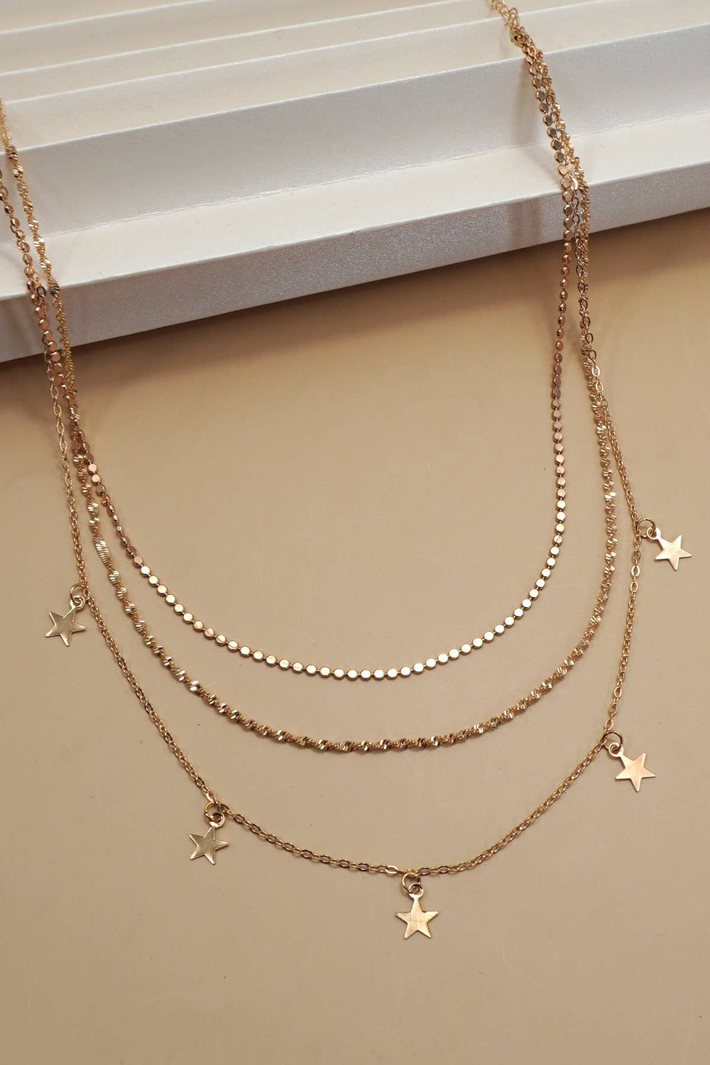 Accessories, Necklaces - 18K STAINLESS STEEL TARNISH FREE STAR NECKLACE | 40NK9587 - - Cultured Cloths Apparel