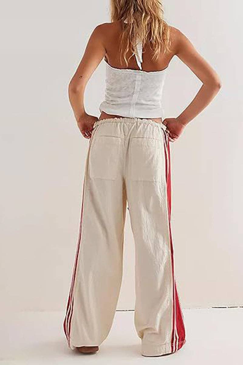 Pants - Striped Drawstring Jogger Pants - - Cultured Cloths Apparel