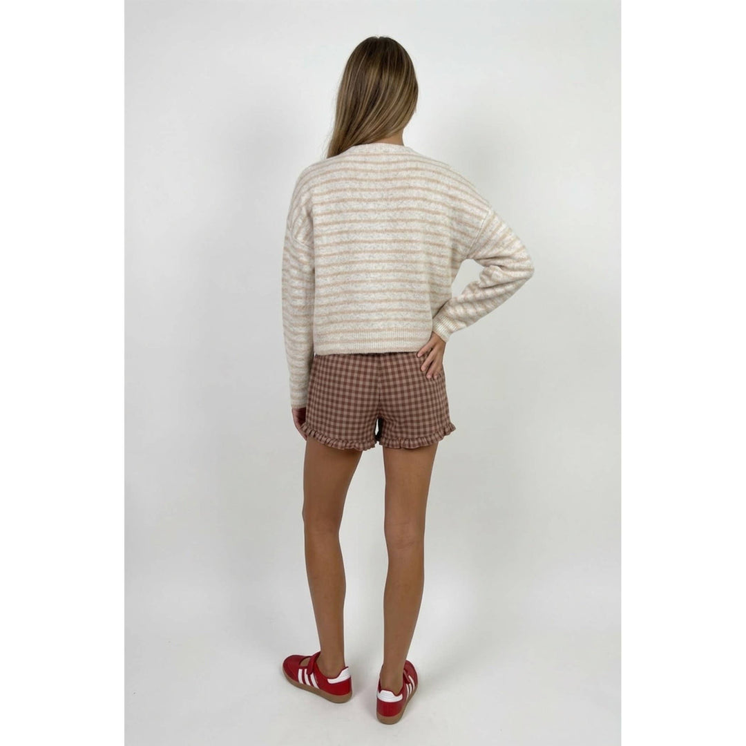 Plaid cotton ruffle shorts