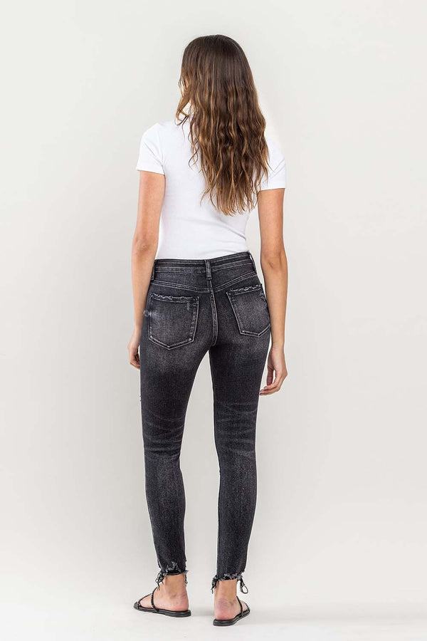 Denim - Lovervet Raw Hem Cropped Skinny Jeans -  - Cultured Cloths Apparel