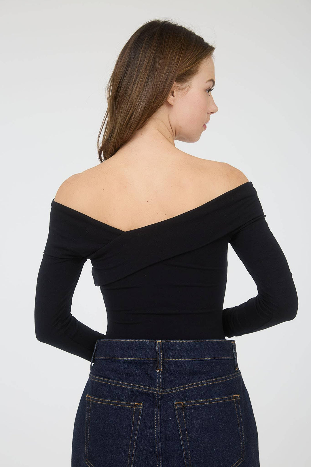 Women's Long Sleeve - OFF SHOULDER WRAP DETAIL LONG SLEEVE KNIT TOP - - Cultured Cloths Apparel