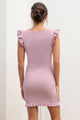 Women's Dresses - RUFFLE TRIM KNIT MINI DRESS -  - Cultured Cloths Apparel