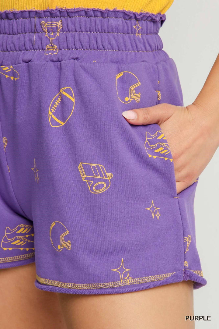 Game Day French Terry Shorts - ORANGE