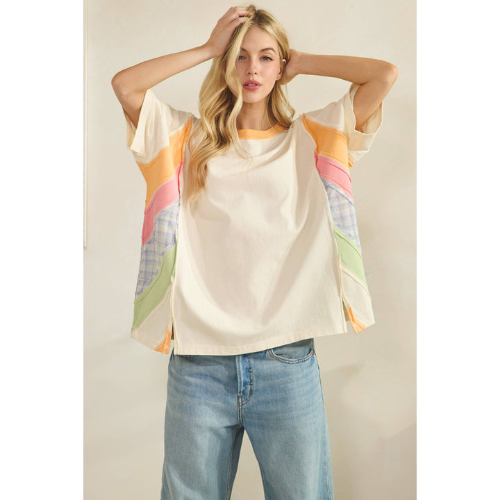 SUNSET COLORBLOCK OVERSIZED TEE