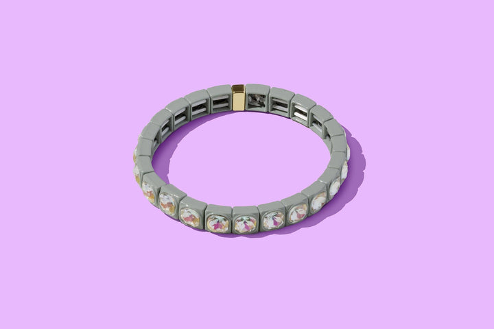 Accessories, Bracelets - Enamel Stretch Bracelet - Small Gems - Zoe - Assorted Colors - - Cultured Cloths Apparel