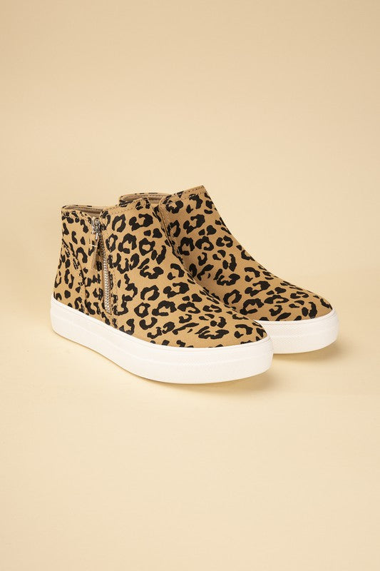  - Route-S High Top Leopard Sneakers -  - Cultured Cloths Apparel