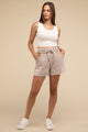  - Acid Wash Fleece Drawstring Shorts with Pockets -  - Cultured Cloths Apparel