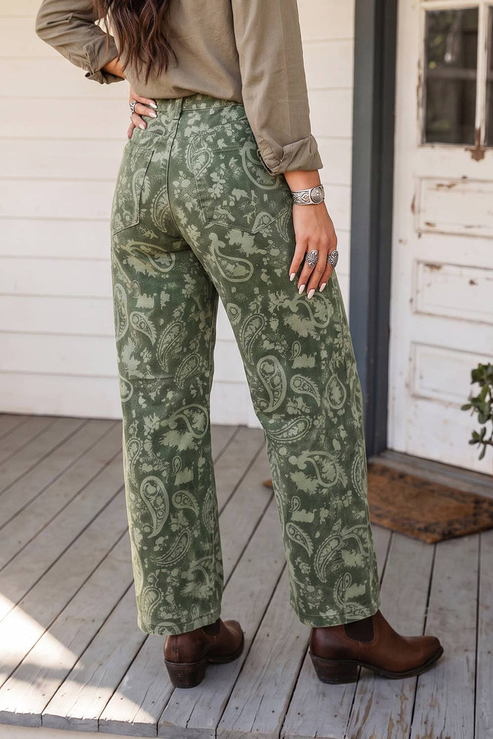 Paisley Geometric Denim Loose Pants (4-16)